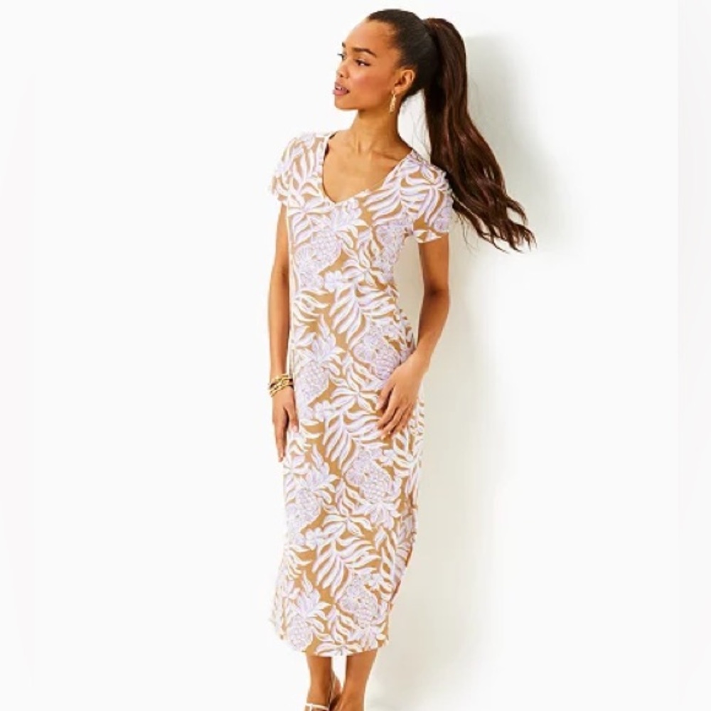 Lilly Pulitzer Etta Maxi Dress Size Medium Rattan Bon Vivian